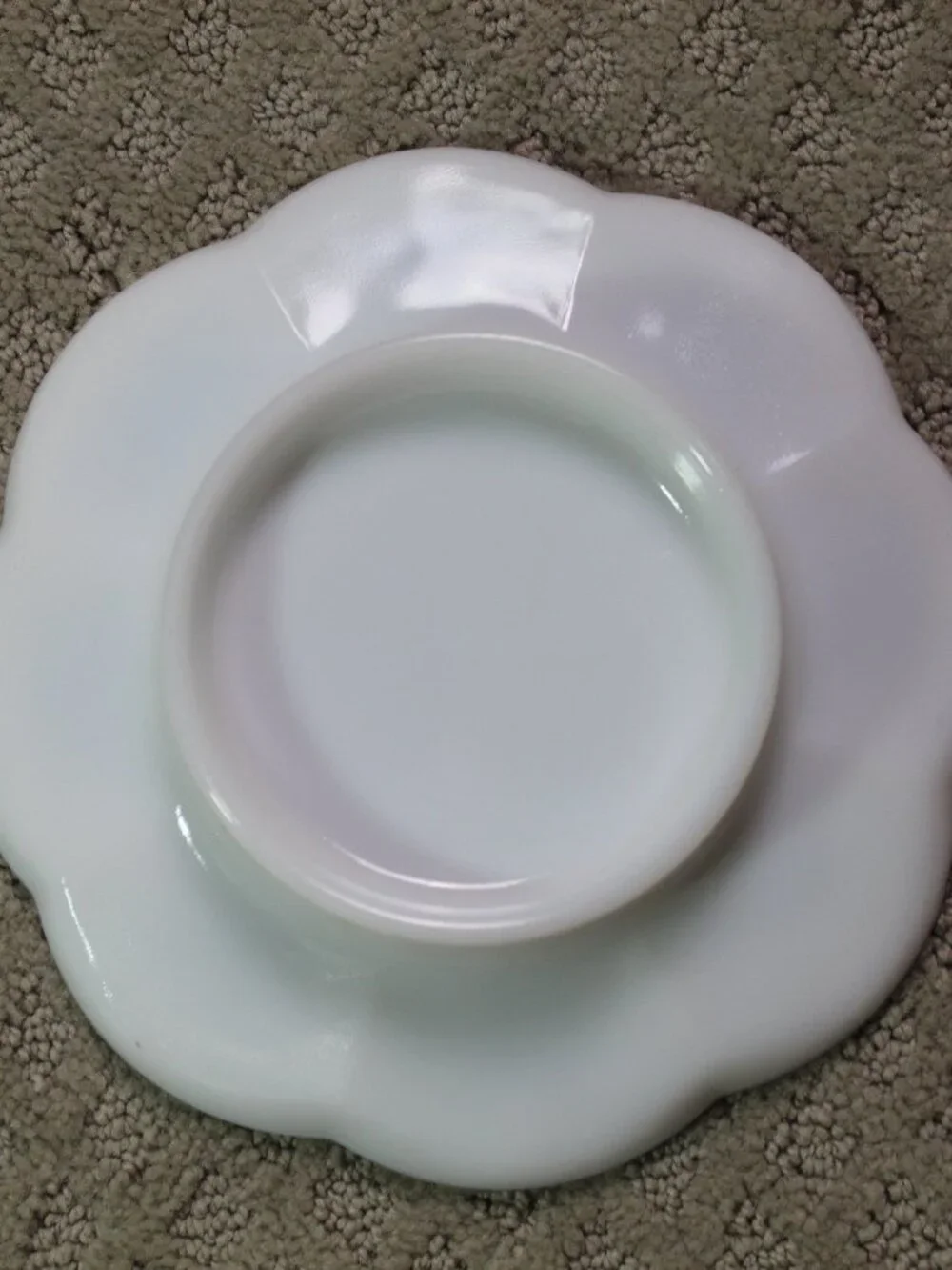 Vtg Anchor Hocking White Milk Glass Grapevine Punch Bowl Set w Base & 11 Cups